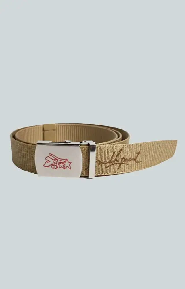 Cinturón urbano de cierre rápido con hebilla metálica y correa textil, diseño streetwear con logo North Point