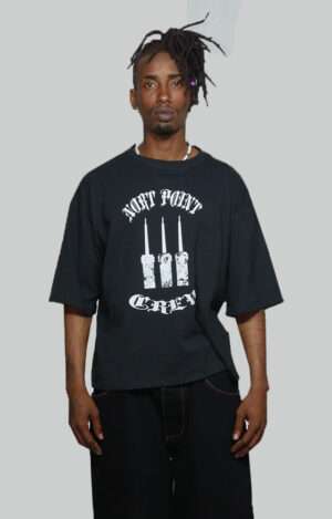 Camiseta North Point inspirada en las Tres Chimeneas de Sant Adrià de Besòs, streetwear Barcelona