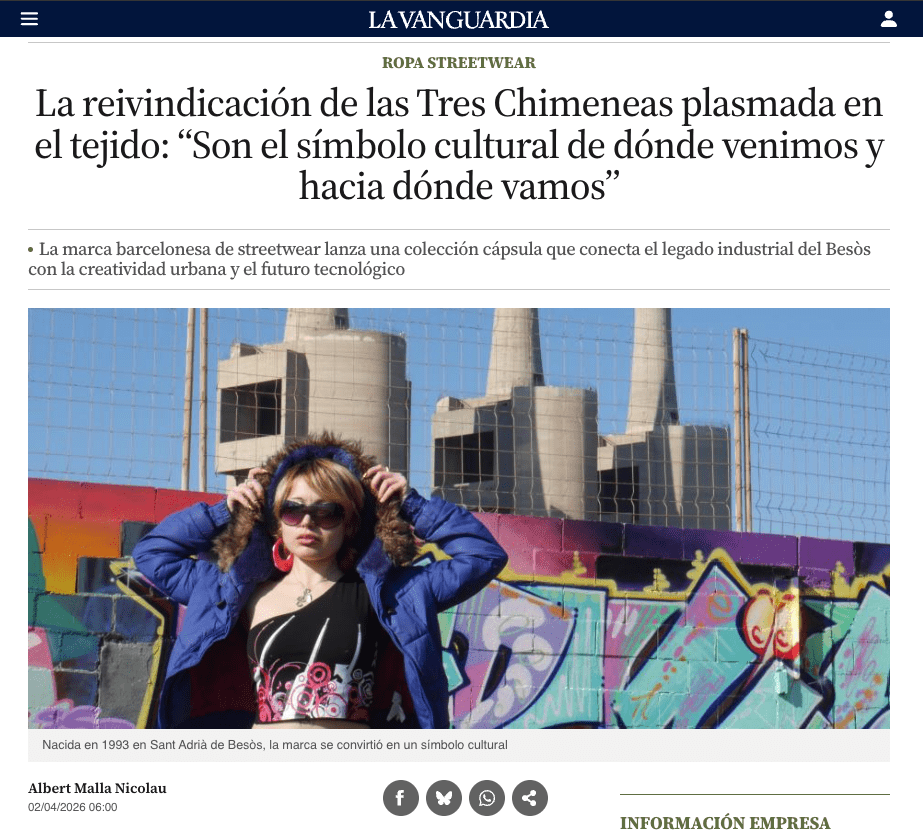 North Point Wear marca de streetwear en La Vanguardia homenaje Tres Chimeneas Sant Adrià