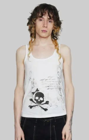 Tank T-Shirt Skull Lettering